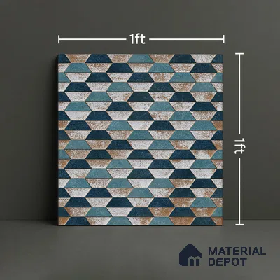 Geometric Wall & Floor Tile TL 07237 Alpi 4001 Granula 1 ft x 1 ft Ceramic Matte Finish - 9 mm  | 2 mm Spacer is Mandatory | Please Expect a Slight Variation of Pattern (Sample)
